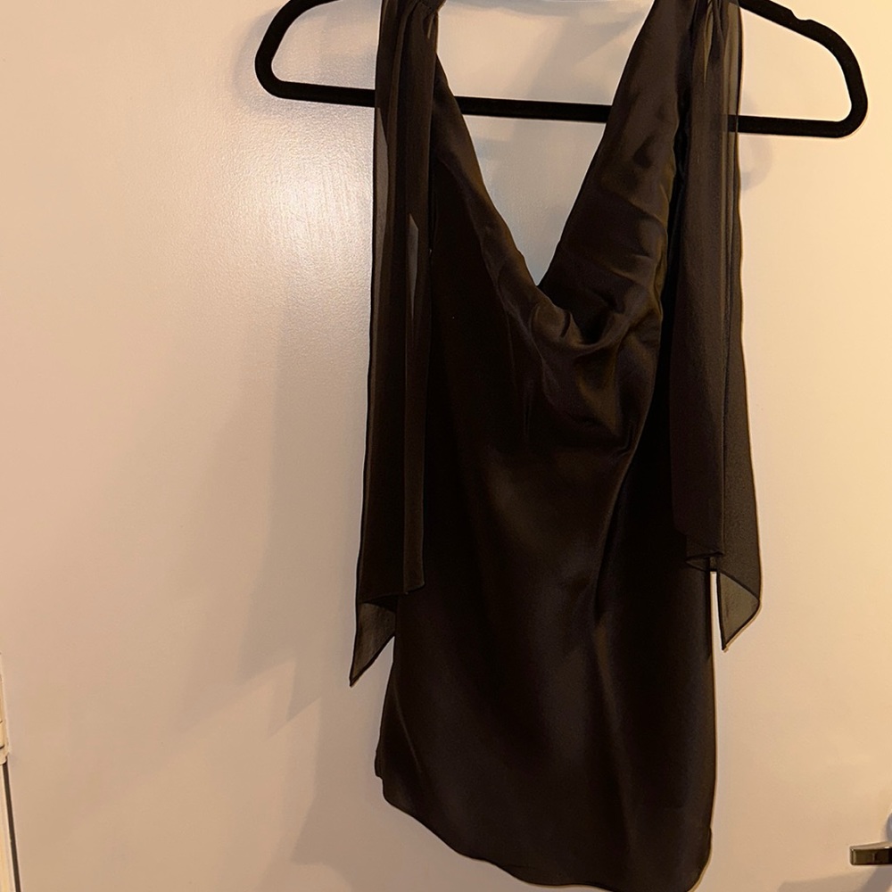 Haute Hippie XS Gray Halter Low neck Low back Flowy going out top. Brand New.